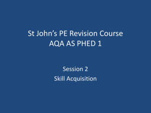 Antrim PE Revision Course AQA AS PED 1 - The Parker E
