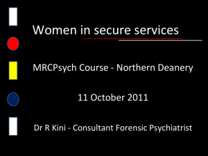 Women admitted to secure forensic psychiatry
