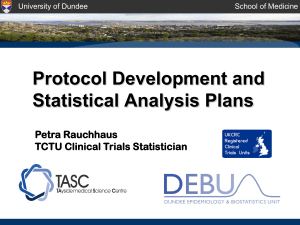 Protocol Development and Statistical Analysis Plans Petra