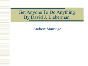 Get Anyone To Do Anything By David J. Lieberman