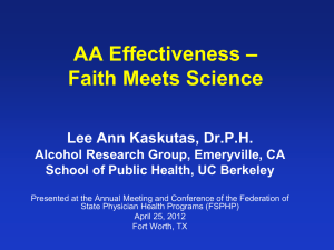 Alcoholics Anonymous Effectiveness - Federation of State Physician