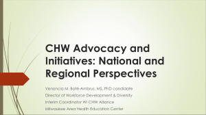 CHW Advocacy & Program Implementation: National and Regional