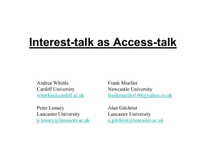 Interest-Talk as Access Talk