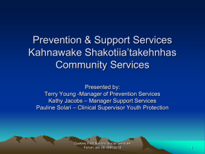 Prevention & support services