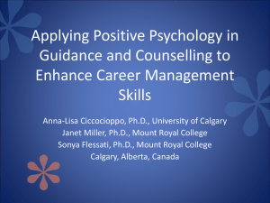 Applying Positive Psychology in Guidance and Counselling to