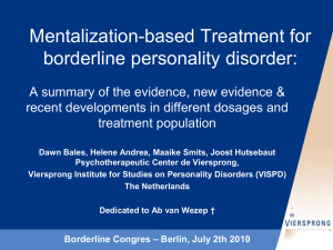 Mentalization-based Treatment for borderline