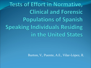 (2011, August). Tests of effort in normative, clinical