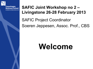 SAFIC 2013 Workshop Programme Presentation