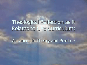 Theological Reflection as it Relates to CPE