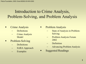 Introduction to Crime Analysis, Problem-Solving