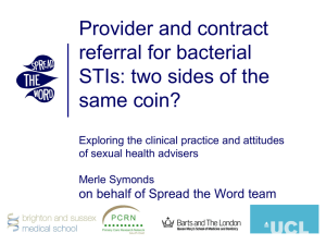 Provider and contract referral for bacterial STIs