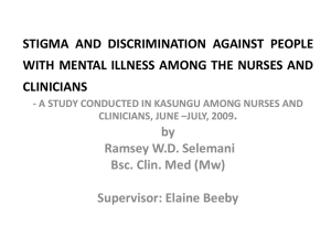 stigma and discrimination against people with mental illness among
