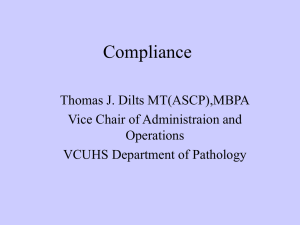 Compliance - Association of Pathology Chairs