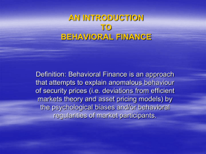 An Introduction to Behavioural Finance