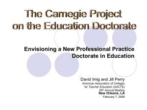 Envisioning a New Professional Practice Doctorate in Education
