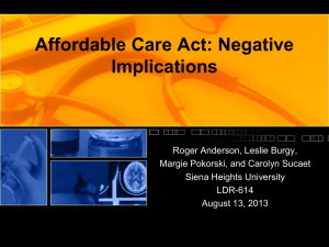 Affordable Care Act: Negative Implications