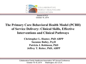The Primary Care Behavioral Health Model