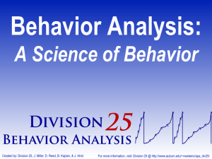 Behavior Analysis - American Psychological Association
