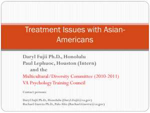 Treatment Issues and Asians - APPIC Shared Training Documents