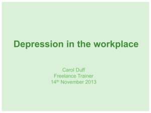 Depression in the workplace