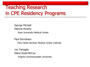 Teaching Research in CPE Residency Programs