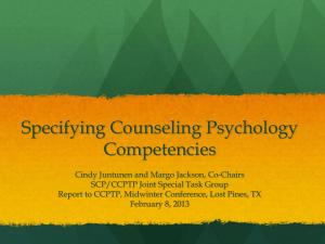 CCPTP-SCP Specifying Counseling Psych Competencies 02-08-2013