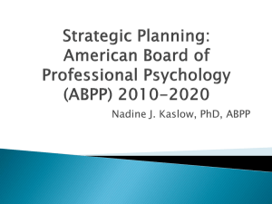 Strategic Planning - American Board of Professional Psychology