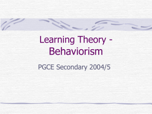 Learning Theory Behaviorism