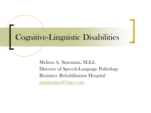 Cognitive-Linguistic Disabilities - courses