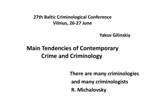 Tendencies of Contemporary Crime and Criminology