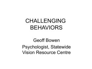 Management of challenging behaviors