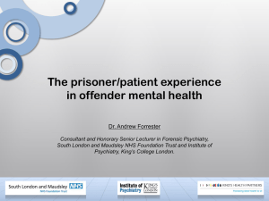 Prisoner/Patient Experience