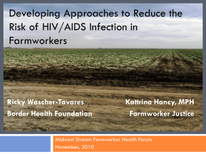 Migrant Farmworkers` Risks of HIV/STD Infection and Developing