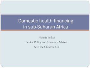 Domestic Health Financing in Sub-Saharan Africa