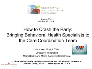 Care Coordination and Behavioral Health