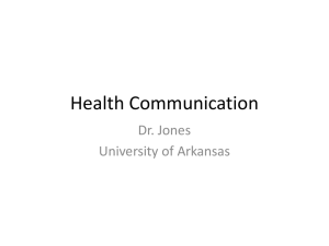 Health Communication - University of Arkansas