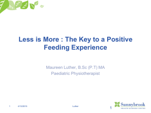 Less is more: the key to a positive feeding experience