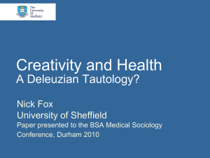 Creativity and Health A Deleuzian Tautology?