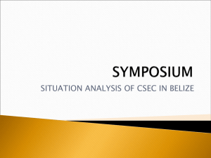 Situational Analysis of CSEC in Belize