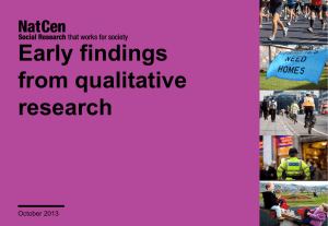 Early findings from qualitative research
