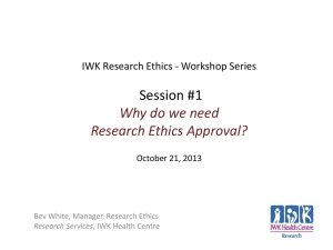 Session 1 - IWK Health Centre
