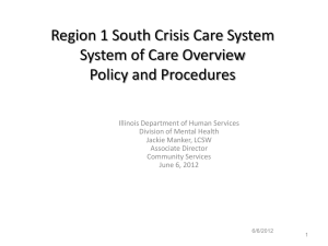 Tinley Park Rebalancing Crisis Care System