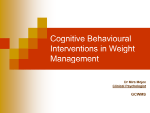 Cognitive Behavioural Interventions in Weight M