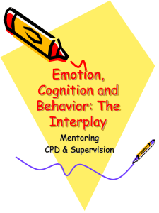 Emotion, Cognition and Behavior: The Interplay 1
