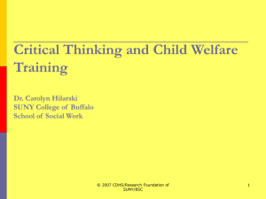 Critical Thinking - Center for Development of Human Services