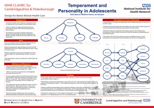 Temperament and Personality in Adolescents Ruth Spence