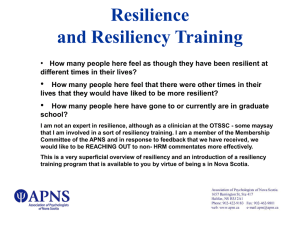 Resilience and Resiliency Training