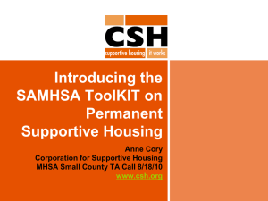 Introducing the SAMHSA ToolKIT on Permanent Supportive Housing