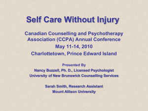 Self Care Without Self-Injury - Canadian Counselling and