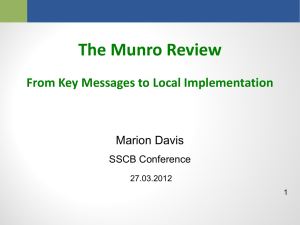 Munro Review Key Messages - Staffordshire Safeguarding Children
